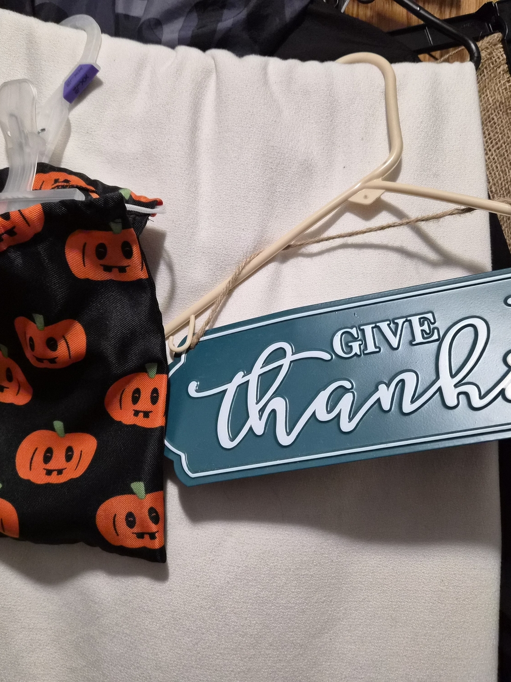 Give Thanks Metal Sign Holiday Wall Sign - Home Party Supplies